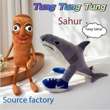 New Arrival  Plush Pillow Toys Italian Brainrot Tralalero Tralala Tung Tung Tung Sahur Stuffed Doll  Decorative Throw Pillow