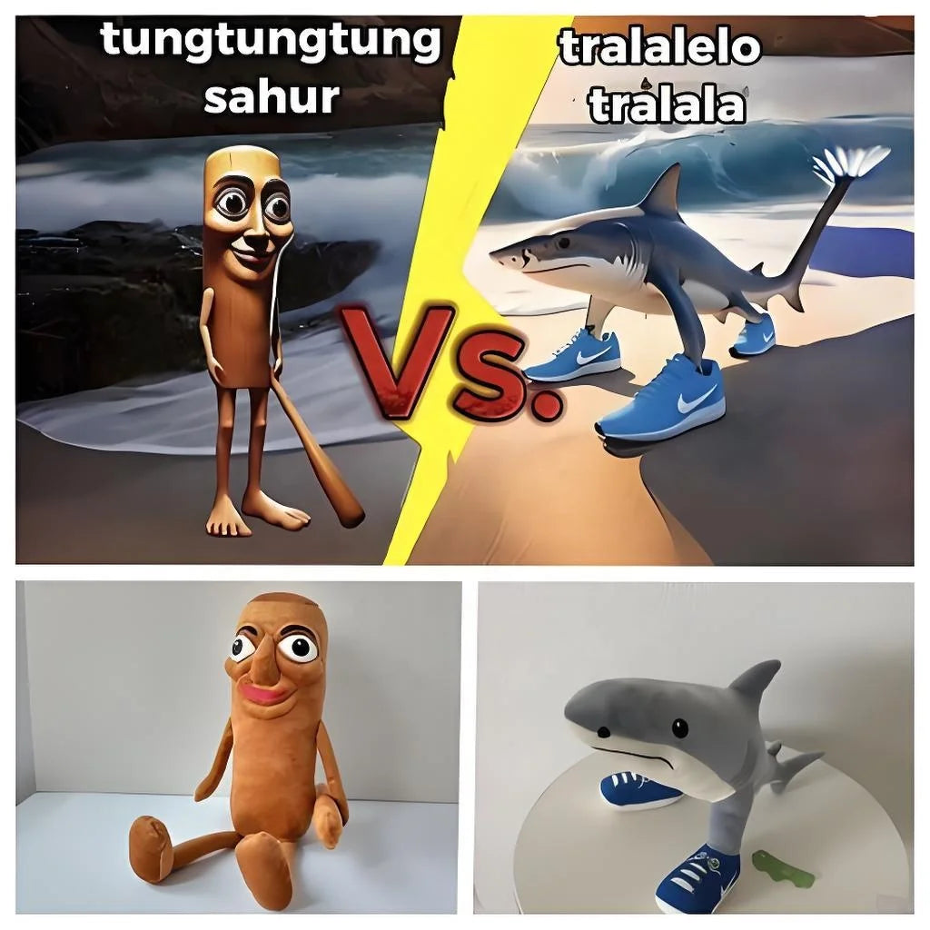 New Arrival  Plush Pillow Toys Italian Brainrot Tralalero Tralala Tung Tung Tung Sahur Stuffed Doll  Decorative Throw Pillow